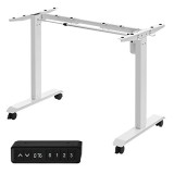 Cumpara ieftin Cadru birou reglabil, Songmics, Alb-Alb, 86-130x60x71.5-117 cm