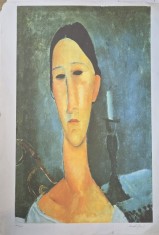 Amedeo Modigliani - Portretul Annei Zborowska, litografie originala