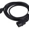 Cablu IEC C13 mamă - IEC C14 tată, 3m, negru, PVC, &Oslash;fir 1mm