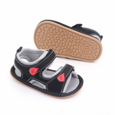Sandalute negre cu barete ajustabile (Marime Disponibila: 9-12 luni (Marimea 20