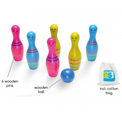 Set de bowling din lemn Skittles Jr., BS Toys foto