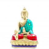 Figurină Buddha din Alamă - M&acirc;inile &icirc;n Jos - 11.5 cm