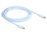 Cablu USB 2.0 C - 2,5m, aurit, silicon, 3A, Power Delivery