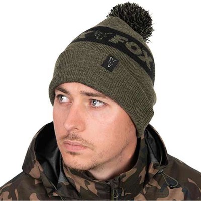 Caciula Fox Collection Bobble Green &amp;amp; Black, Marime Univ. foto