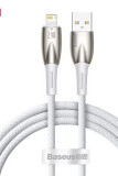 Cablu incarcare/transfer Baseus Glimmer USB/Lightning, 2.4A, 1m, Alb