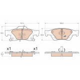 Set placute frana spate TRW, Jeep Grand Cherokee IV (Wk, Wk2), 06.10-, spate; puntea spate