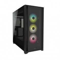 Carcasa corsair icue 5000x rgb tempered glass mid-tower atx pc smart case — black case