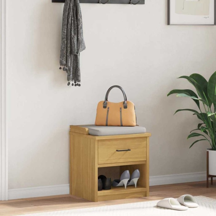 vidaXL Bancă pentru hol &bdquo;SANDNES&rdquo; 45x40x50 cm din lemn masiv de pin 4010446