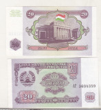Bnk bn Tadjikistan 20 ruble 1994 unc