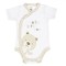 Body Bebelusi, Model Ursulet, Bumbac, Alb Bej, Maneca Scurta