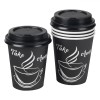 Pahare Carton, Model Take Away, Capacitate 270ml, Set 30 Bucăți, Negru/Alb, Oem