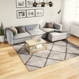 vidaXL Covor pufos &quot;PAMPLONA&quot; cu fire &icirc;nalte, bej/antracit, 240x240 cm