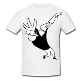 Tricou &quot; Johnny Bravo alb - negru &quot;