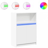 Cumpara ieftin Dulap cu LED, alb, 72x34x100 cm, lemn prelucrat