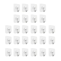 Set 26 carlige adezive transparente, rezistente, multifunctionale, plastic, metal