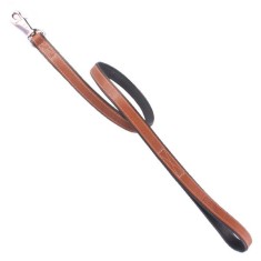 Lesa din piele pentru caini Collar Soft - 122cm, 18mm - maro - negru foto