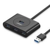HUB extern Ugreen, &quot;CR113&quot; porturi USB: USB 3.0 x 4, conectare prin USB 3.0, lungime 0.5 m, negru, &quot;20290&quot; (timbru verde 0.8 lei) - 6957303822904