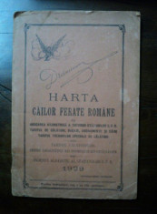 HARTA CAILOR FERATE ROMANE, DRANICEANU - 1929 foto