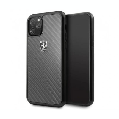 Husa Cover Ferrari Heritage Carbon pentru iPhone 11 Pro Negru foto