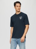 s.Oliver Tricou barbati cu decolteu la baza gatului, Regular fit, din jerse de bumbac, Bleumarin inchis, S