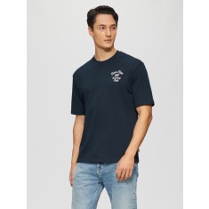 s.Oliver Tricou barbati cu decolteu la baza gatului, Regular fit, din jerse de bumbac, Bleumarin inchis, S