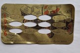ACR 1976 &ndash; calendar promo metalic die-cut, Moș Crăciun la volan &ndash; vintage auto