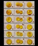 ✅RO 2006 LP 1710 &quot;Istoria Monedei Romanesti/aur&quot;, serie cu ambele viniete, MNH