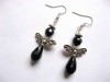Cercei ingerasi cu cristale negre 30328