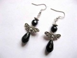 Cercei ingerasi cu cristale negre 30328