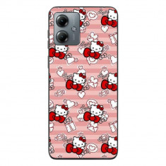 Husa compatibila cu Motorola Moto G14 Silicon Gel Tpu Model Hello Kitty Roz Pattern