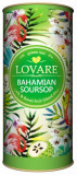 Tub de ceai Lovar&eacute; - Bahamian Soursop: Amestec de ceai verde, soursop (graviola) și petale de flori 80 g