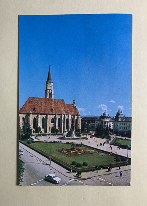 Carte poștală Cluj-Piata Libertatii