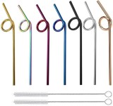 Set de 7 paie de baut si 2 perii de curatare Hoshen, otel inoxidabil, multicolor, 19,5 cm