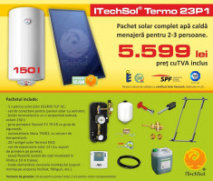 Pachet solar (kit) complet pentru apa calda menajera pentru 2-3 persoane, 150... foto