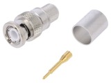 Mufă BNC Tată Drept 50&Omega; Crimpat PTFE Aurit