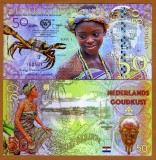 !!! GUINEA OLANDEZA - FANTASY NOTES - LOT COMPLET 50 + 100 + 500 + 1000 GULDENI 2016 - UNC / POLIMER