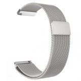 Cumpara ieftin Curea Milanese Loop Slim, compatibila Samsung Galaxy Watch6 Classic 43mm, telescoape Quick Release, Argintiu