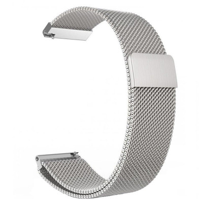 Curea Milanese Loop Slim, compatibila Samsung Galaxy Watch6 44mm, telescoape Quick Release, Argintiu foto