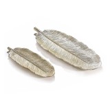 Set 2 tavi din polirasina cu sclipici auriu 12x31 cm