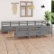 Gossi set mobilier de gradina, 10 piese, gri, lemn masiv de pin