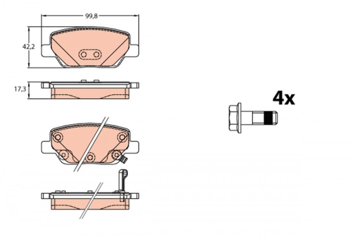 TRW GDB2156 set placute frana,frana disc