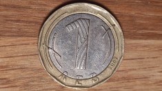 Bulgaria - moneda colectie bimetal - 1 lev 2002 - impecabila ! -an unic de batere - Sfantul Ion