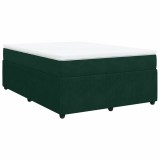 Cumpara ieftin Pat box spring cu saltea, verde inchis, 140x190 cm, catifea