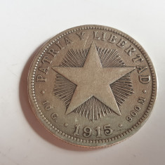Cuba 40 centavos 1915 argint 900/10g