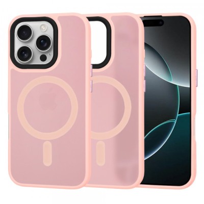 Husa MagSafe pentru Apple iPhone 16 Pro, Techsuit, HaloFrost, Roz foto