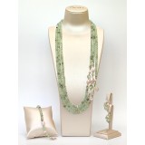 Cumpara ieftin Set Bijuterii Aurit cu Cuart Rutilat Verde &amp; Perle Cultură: Colier, Brățară, Cercei Argint 925 Placat Aur Roz, Made in Italy
