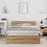 VidaXL Cadru de pat Stejar Artizanal 120 x 190 cm Lemn compozit