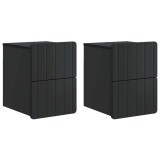 vidaXL Dulap de noapte suspendat 2 pcs Negru 33 x 34,5 x 43 cm 898298