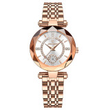 Ceas dama Poedagar CS1496, otel inoxidabil, rose gold, cadran alb