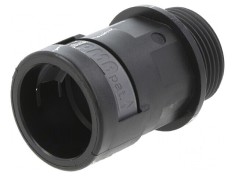Conectori finali drepţi Filet: PG, exterior poliamidă 6 neagră